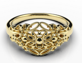 Size I Kaedesigns New Genuine 9ct Yellow Gold 8mm Filigree Ring