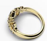 Size I Kaedesigns New Genuine 9ct Yellow Gold 8mm Filigree Ring