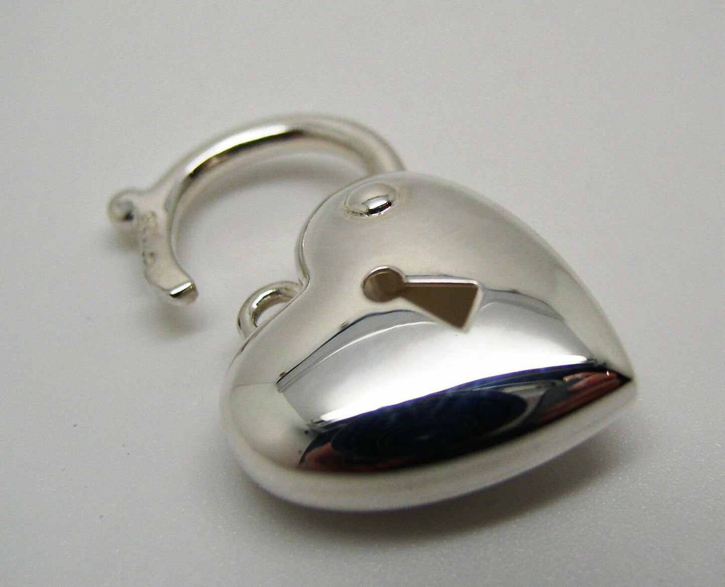 Genuine Sterling Silver 925 Bubble Heart Padlock Pendant 15mm x 22mm