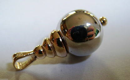 Kaedesigns Genuine New 9ct 9kt White & Yellow 10mm Gold Ball Pendant