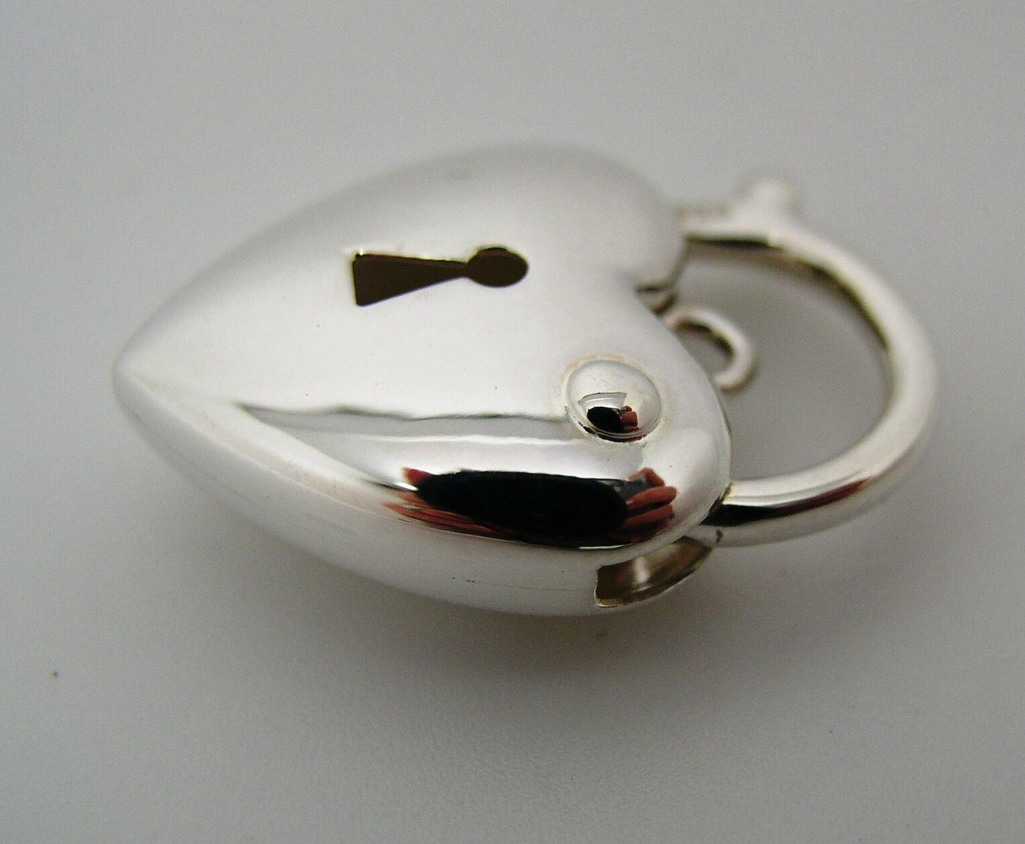 Genuine Sterling Silver 925 Bubble Heart Padlock Pendant 15mm x 22mm