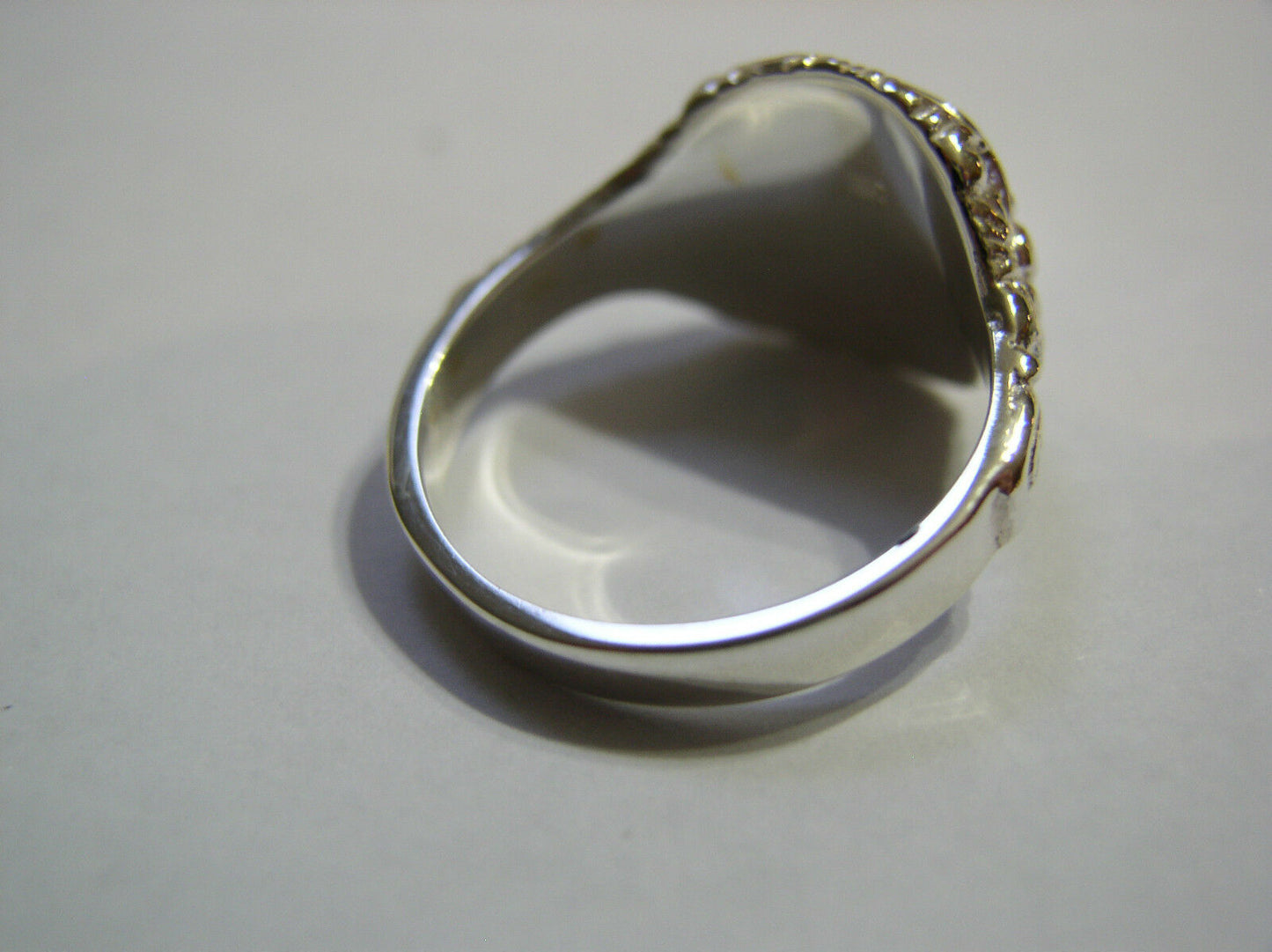 Genuine Size T Mens Sterling Silver Square Engraved Signet Ring