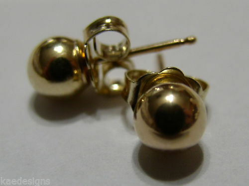 New Kaedesigns Genuine 14ct Solid Yellow Gold 5mm Stud Ball Earrings
