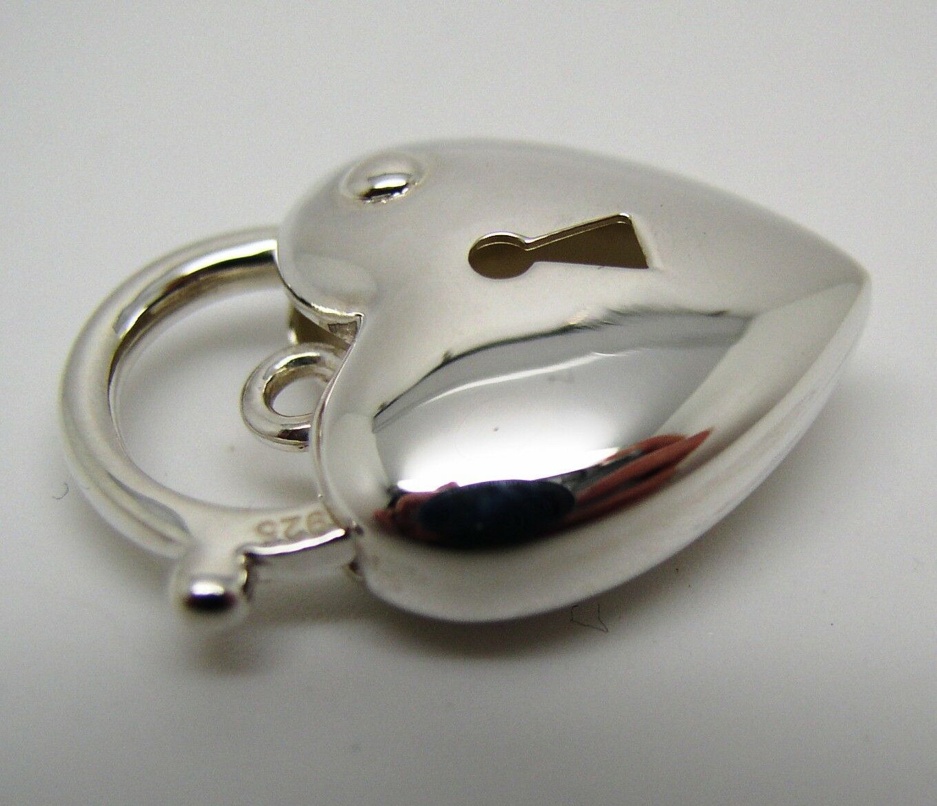 Genuine Sterling Silver 925 Bubble Heart Padlock Pendant 15mm x 22mm
