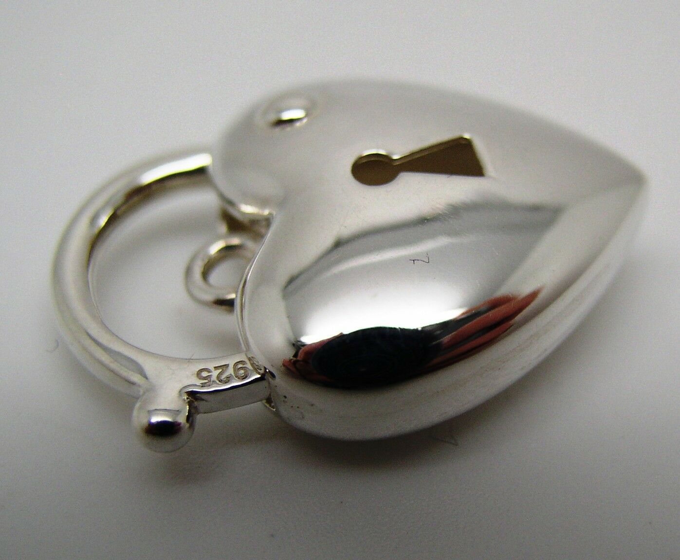 Genuine Sterling Silver 925 Bubble Heart Padlock Pendant 15mm x 22mm