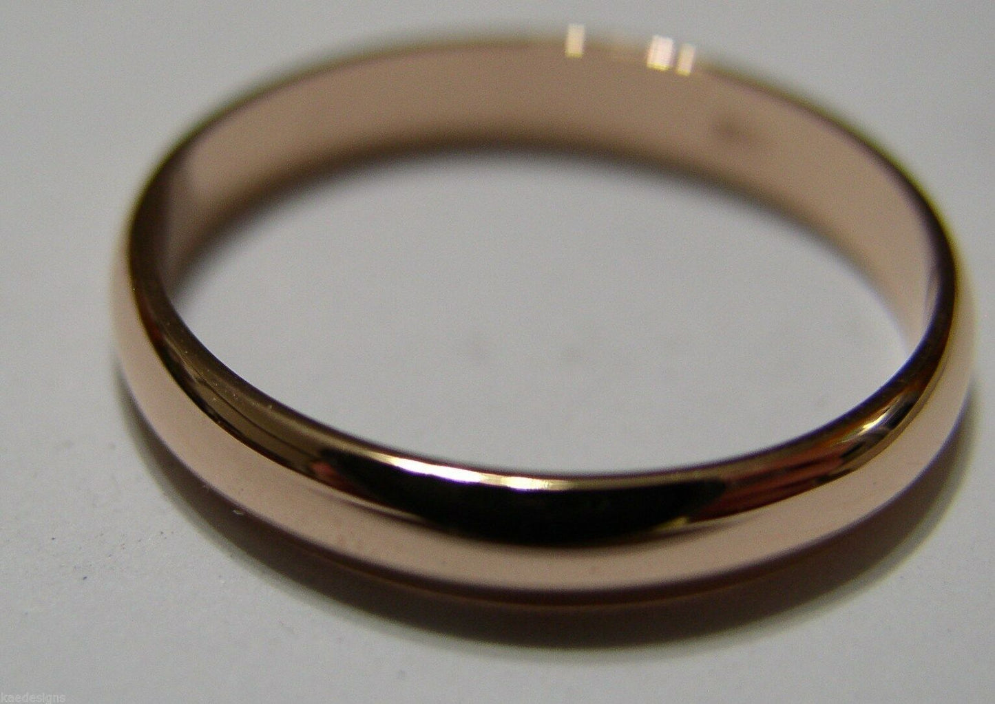 Genuine Custom Made Solid 18ct 18kt Rose Gold 4mm Wedding Band