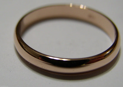 Genuine Custom Made Solid 18ct 18kt Rose Gold 4mm Wedding Band