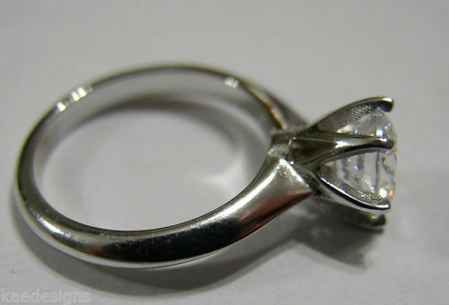 Genuine 9ct 375 Solid White Gold Claw Set Ring Size J