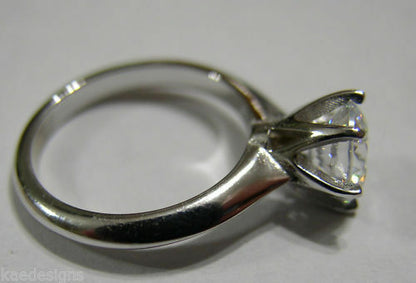 Genuine 9ct 375 Solid White Gold Claw Set Ring Size J