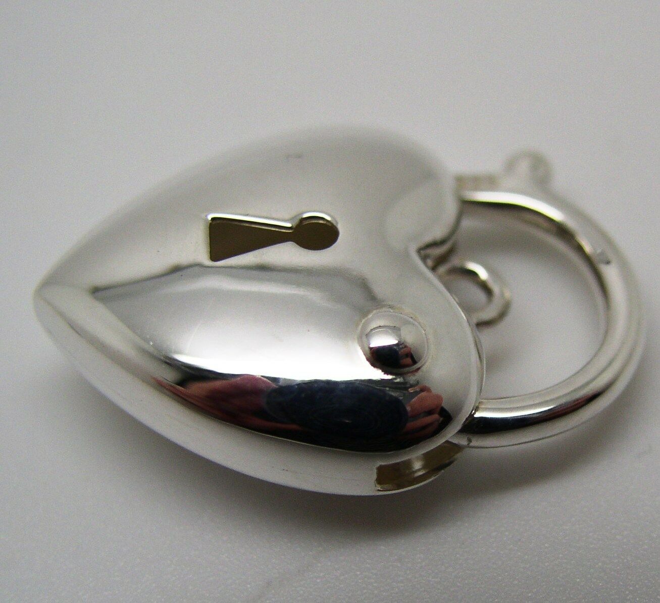 Genuine Sterling Silver 925 Bubble Heart Padlock Pendant 15mm x 22mm