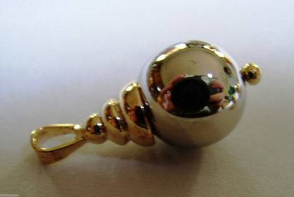Kaedesigns Genuine New 9ct 9kt White & Yellow 10mm Gold Ball Pendant