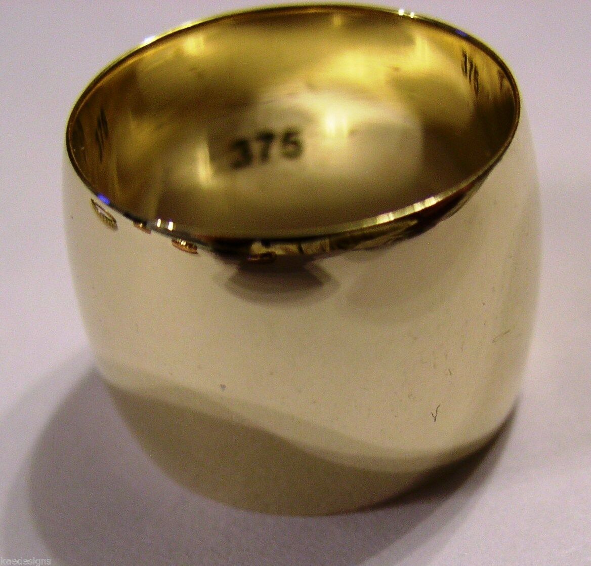 Kaedesigns New 9ct Yellow, Rose or White Gold Full Solid 16mm Wide Band Ring Size Q