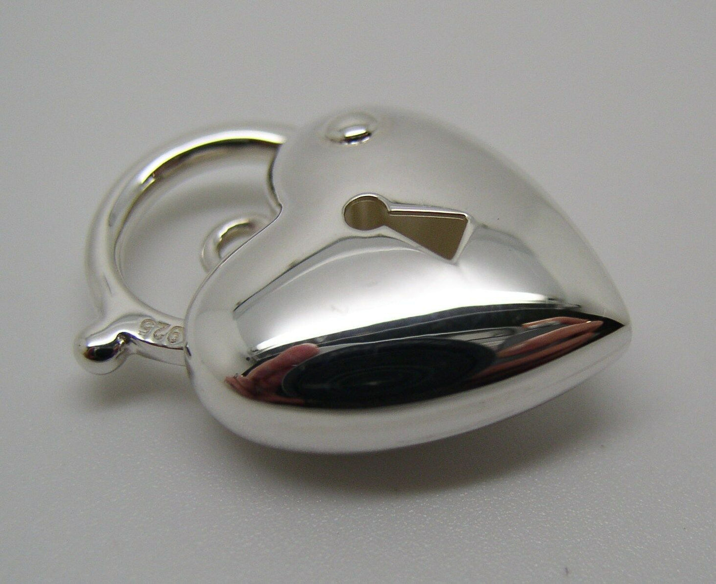 Genuine Sterling Silver 925 Bubble Heart Padlock Pendant 15mm x 22mm