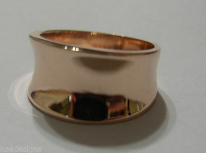 Kaedesigns Genuine Full Solid 9ct 9kt Yellow, Rose or White Gold Concave Dome Ring 250