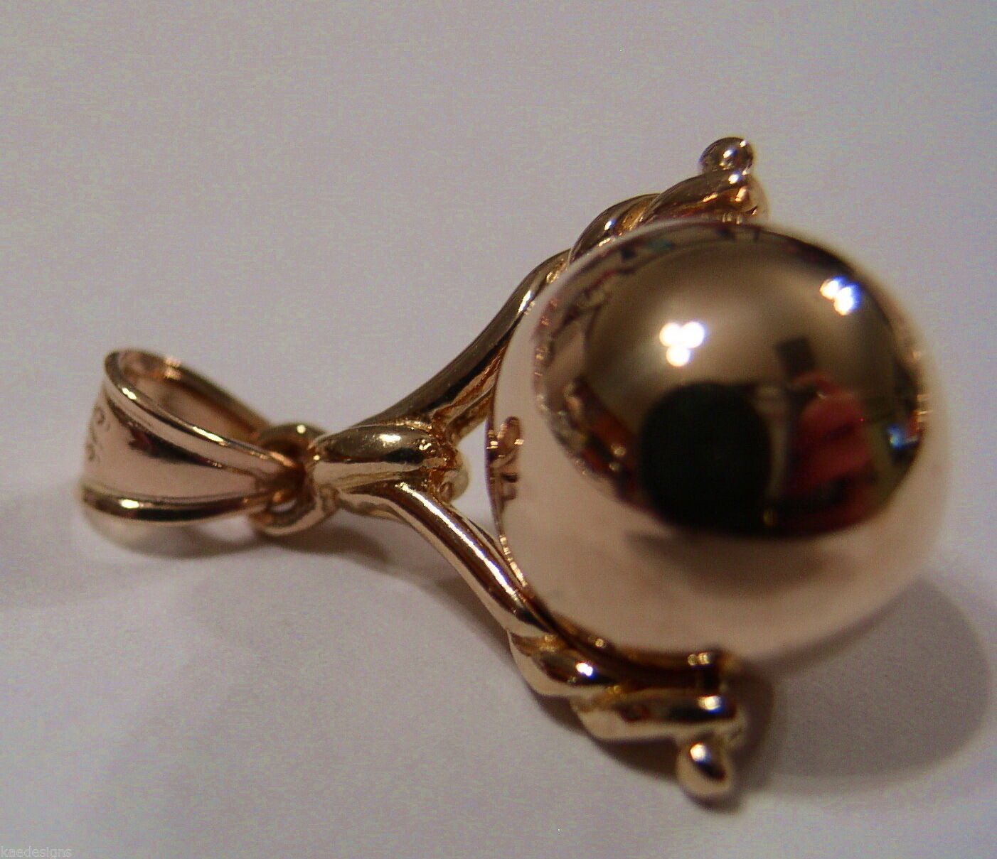 Genuine 9ct 9Kt Solid Yellow, Rose Or White Gold Euro 12mm Ball Spinner Pendant