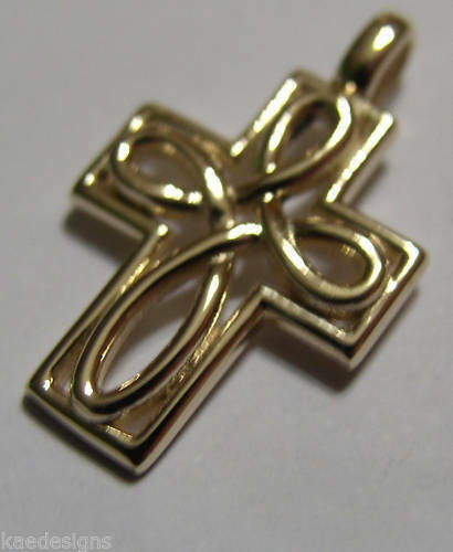 Kaedesigns, Genuine New 9ct 9k Yellow, Rose or White Gold 375 Celtic Cross Pendant