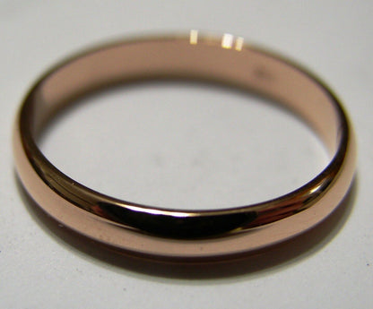 Genuine Custom Made Solid 18ct 18kt Rose Gold 4mm Wedding Band