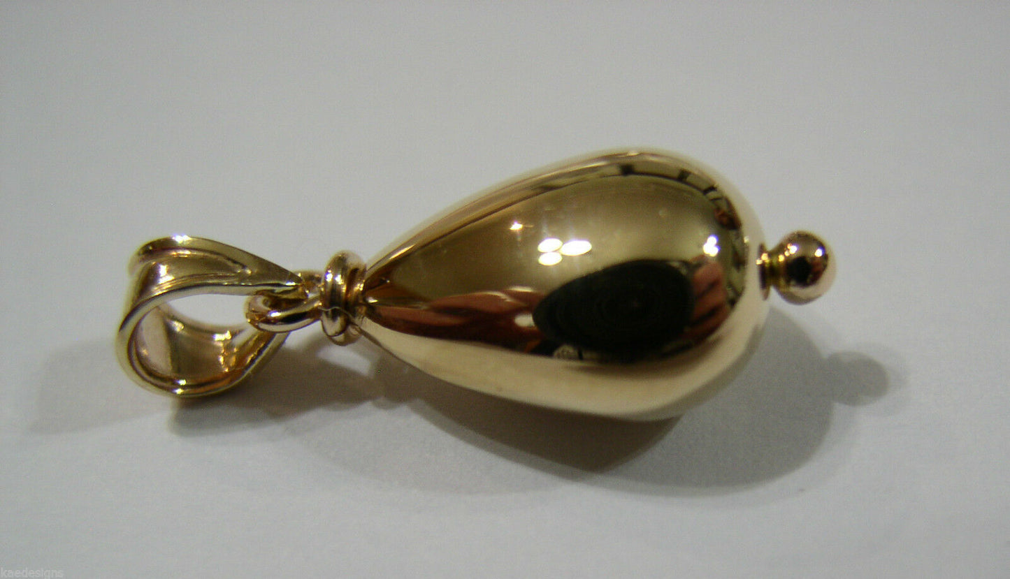 Genuine 9ct 9K Yellow, Rose or White 375 Gold Bubble Medium Tear Drop Teardrop Pendant