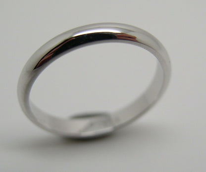 SIze O New Genuine 18ct 18k White Gold Full Solid 2.6mm Wedding Band Ring Hallmarked 750