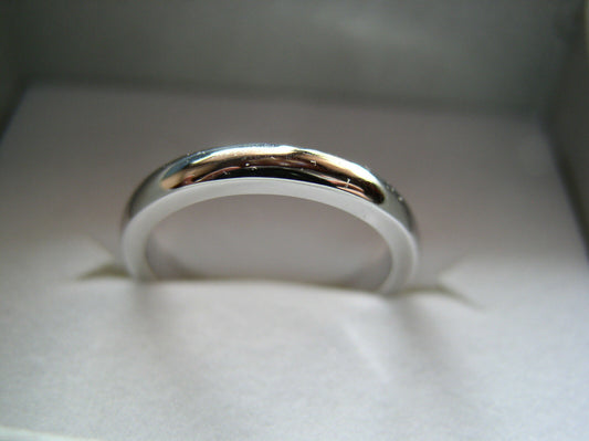 Size L 1/2 New Genuine 9ct 9kt White Gold 2.5mm Wide Wedding Band Ring