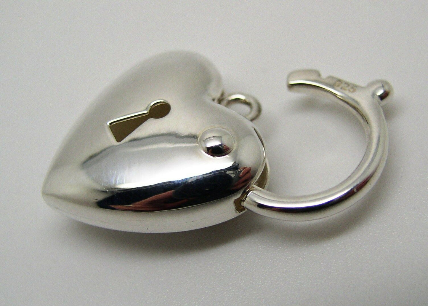 Genuine Sterling Silver 925 Bubble Heart Padlock Pendant 15mm x 22mm