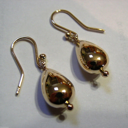 Genuine 9ct 9kt Solid Yellow, Rose or White Gold Tear Drop Teardrop Hook Earrings