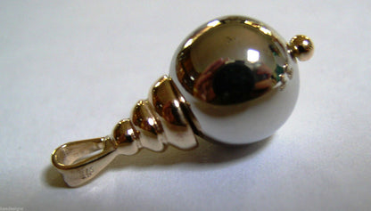 Kaedesigns Genuine New 9ct 9kt White & Yellow 10mm Gold Ball Pendant