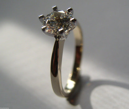 Kaedesigns, Genuine 9ct Solid Yellow Gold + White Gold setting Ring
