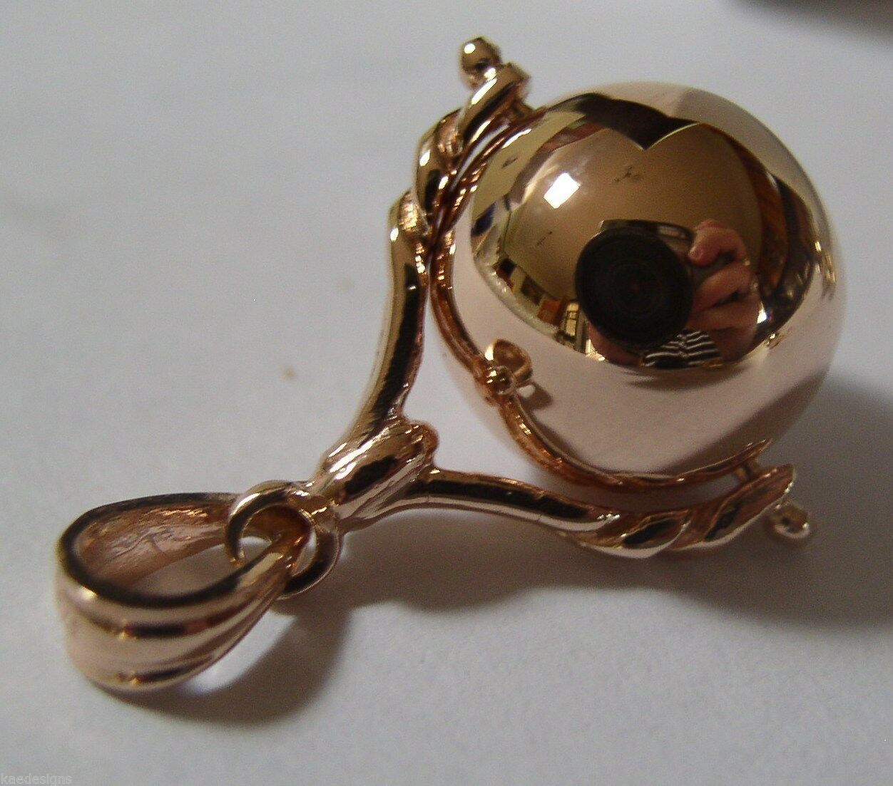 Genuine 9ct 9Kt Solid Yellow, Rose Or White Gold Euro 12mm Ball Spinner Pendant