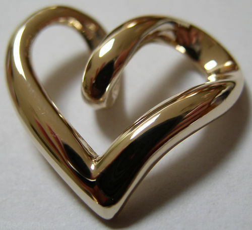 Kaedesigns New Full Solid 9ct 9K Genuine Yellow, Rose Or White Gold Heart Pendant 261