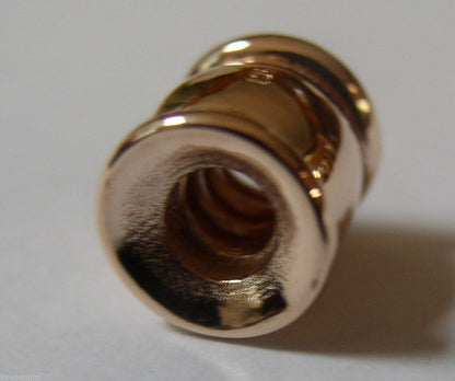 Kaedesigns Genuine 9kt 9ct Yellow, Rose or White Gold Barrel Ridged Domed Bead For New Charm Bracelets