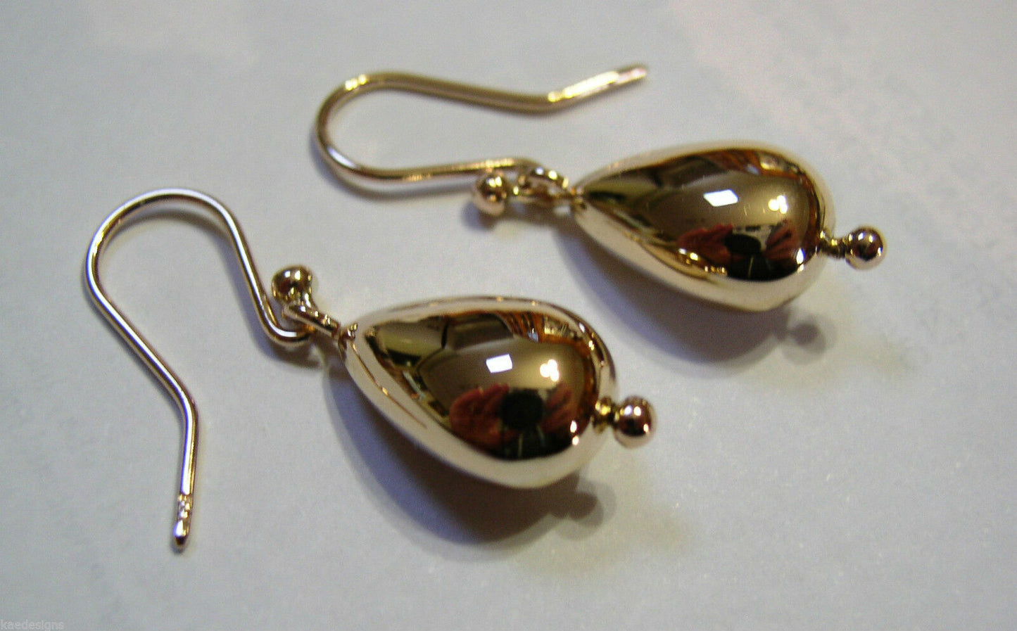 Genuine 9ct 9kt Solid Yellow, Rose or White Gold Tear Drop Teardrop Hook Earrings