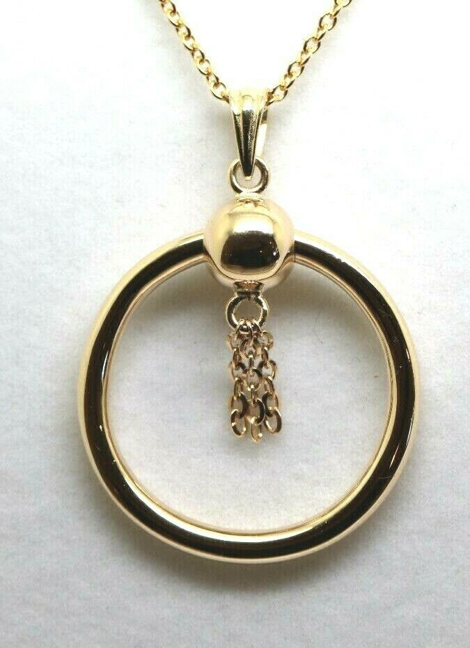 Genuine 9ct Yellow, Rose or White Gold 6mm Spinning Ball and Hoop Fancy Pendant