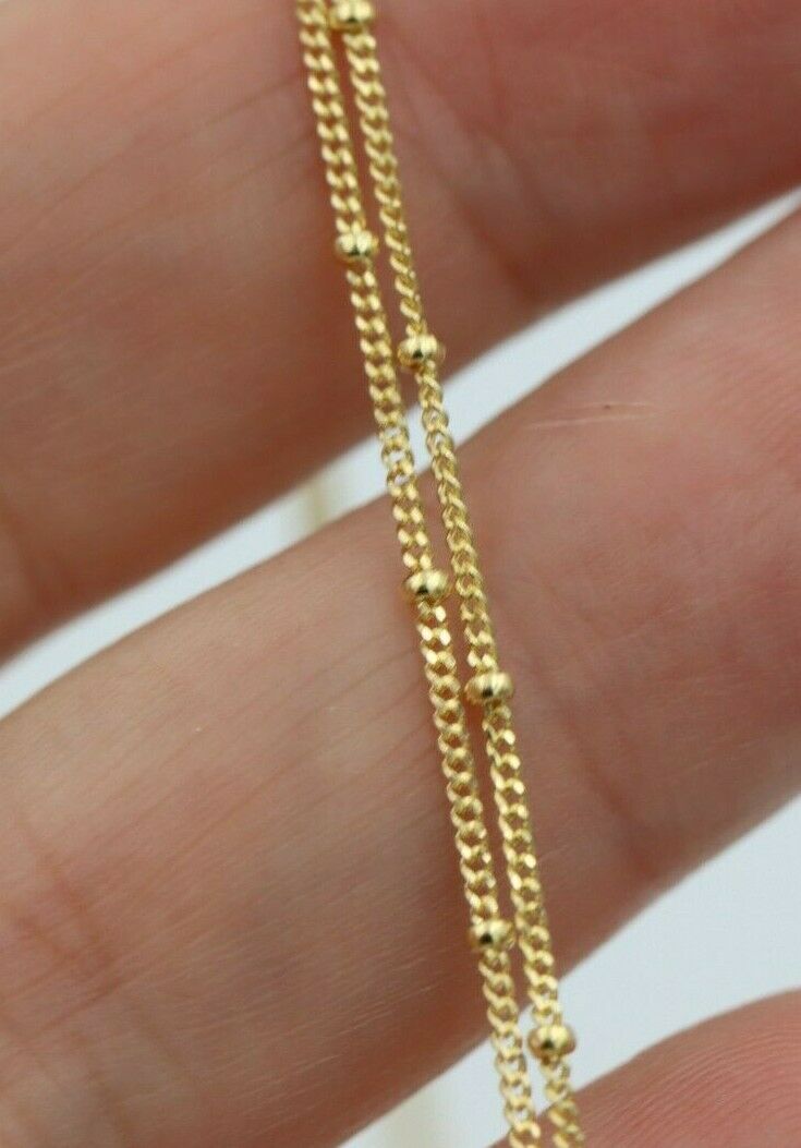 Genuine 9ct Yellow, Rose or White White Gold Diamond Cut Curb ball Necklace / Chain 45cm