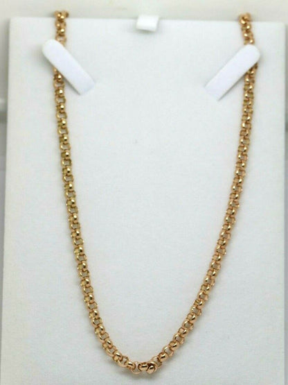 Genuine New Heavy 9ct Yellow, Rose or White Gold Belcher Chain Necklace 65cm