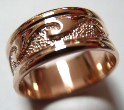 Kaedesigns Size W 1/2 - 11.5 Solid Genuine 9ct 9Kt Yellow, Rose or White Gold Mens Surf Wave Ring 258