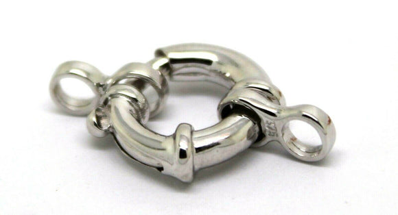 Genuine 9ct 9k 375 Large White Gold Bolt Ring Clasp With Ends 11mm, 13mm, 15mm, 18mm or 20mm