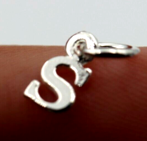 Sterling Silver 925 Capital Initials Letter Personalised Tiny Pendant Charm A to Z