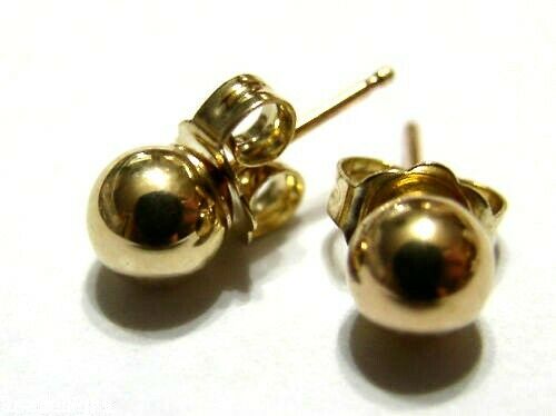 Kaedesigns Genuine 14ct Yellow Gold 7mm Stud Ball Earrings