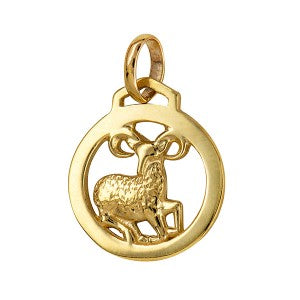 Genuine New 12mm Sterling Silver 925 or 9ct Yellow Gold Pendant / Charm - Aries