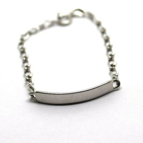 Children 9ct Solid White Gold ID Identification Bracelet