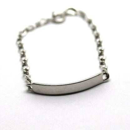 Children 9ct Solid White Gold ID Identification Bracelet