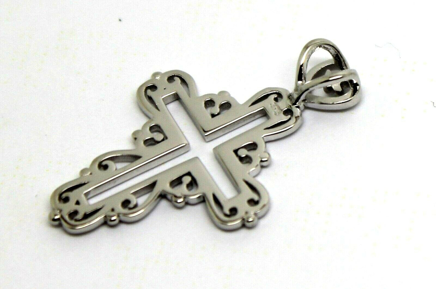 Kaedesigns, New 9ct Yellow Or Rose Or White Gold 375 Filigree Heart Cross Pendant