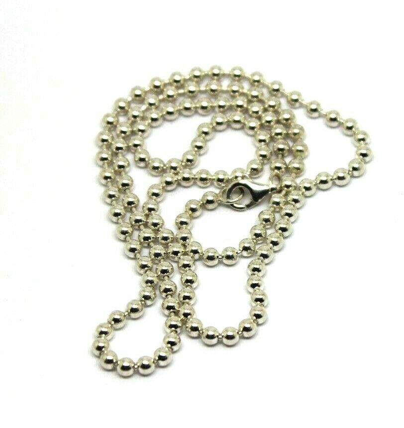 Genuine Sterling Silver Ball Chain Necklace 50cm long 3mm wide balls 11.9 grams