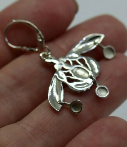 Solid Ancient Minoan Greek Crete Malia Bees Sterling Silver Earrings with Hooks