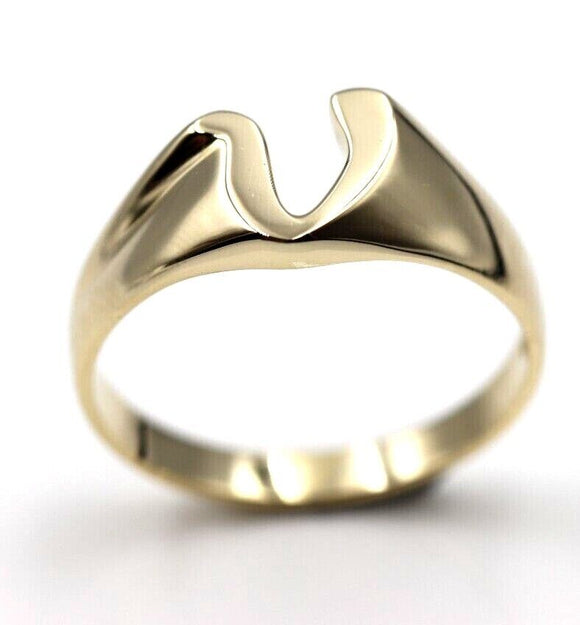 Genuine 9ct 9k Solid Yellow Or Rose Or White Gold 375 Large Initial Ring V