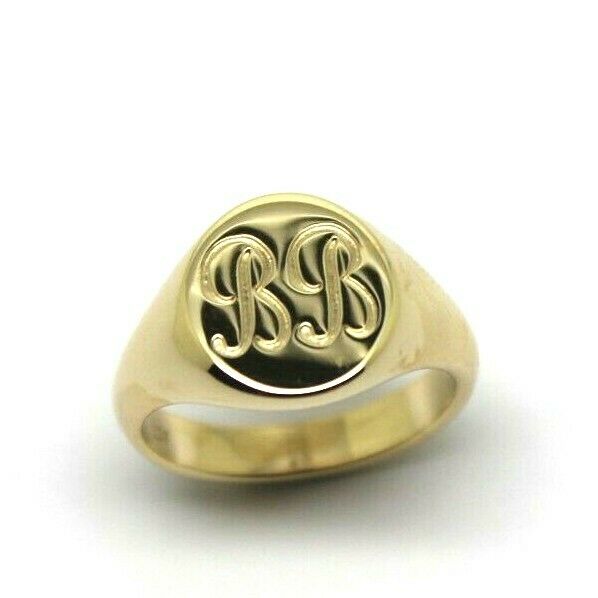 Heavy Solid 9ct 9k Yellow Gold Oval Signet Ring plus engraving in your size