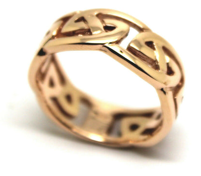 Heavy 9ct 375 Solid Gold Large Yellow, Rose Or White Celtic Ring In Your Size