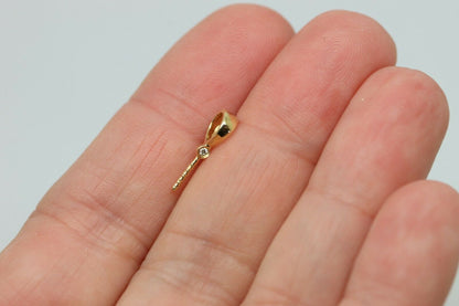 18ct Yellow Gold or 18ct White Gold Polished Bail For Pearl 1 bezel diamond 1 RBC=0.006ct TDW.