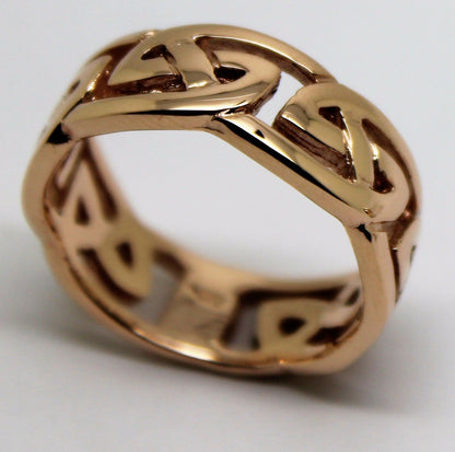 Heavy 9ct 375 Solid Gold Large Yellow, Rose Or White Celtic Ring In Your Size